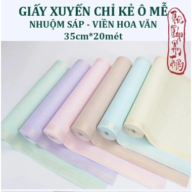 Giấy Xuyến 20m - Kẻ Ô Mễ, Bán Sinh, Bán Thục, Nhuộm Sáp, Viền Hoa Văn, Luyện Thư Pháp Hán Việt - Giá Ưu Đãi 118k