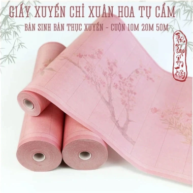 Giấy Xuyến Chỉ Kẻ Ô Xuân Hoa Tự Cẩm Màu Hồng Phấn – Trang Nhẹ Nhàng, Giá 106.000đ