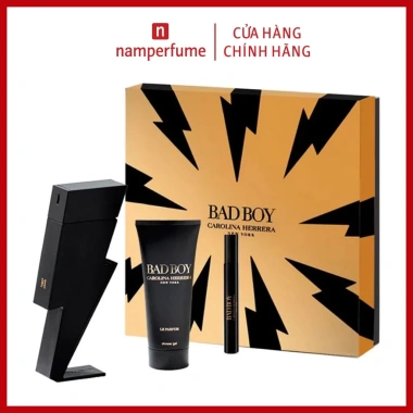 Gift Set nước hoa nam Carolina Herrera Bad Boy Le Parfum 3pcs - 100ml +10ml + gel 100ml, giảm còn 3.280.000₫