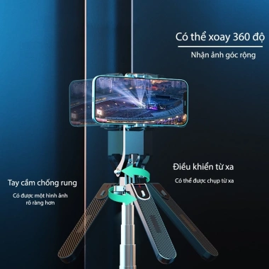 Gimbal 360° nhận dạng khuôn mặt P02 kèm remote & tripod 5.208 – Chụp ảnh, livestream, selfie