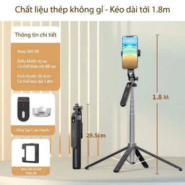 Gimbal 360° nhận dạng khuôn mặt P02 kèm remote & tripod 5.208 – Chụp ảnh, livestream, selfie 10 Gimbal 360° nhận dạng khuôn mặt P02 kèm remote & tripod 5.208 – Chụp ảnh, livestream, selfie 10