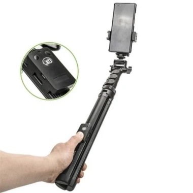 Gimbal 360 Q02 kèm Remote, Túi, Chân Tripod, Theo Dõi Khuôn Mặt, Quay Video - 820.000