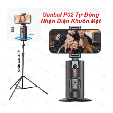 Gimbal P01 P02 Quay 360 Nhận Dạng Khuôn Mặt AI Tự Động Tripod 2m1 Livestream Chụp Ảnh Giá 338k