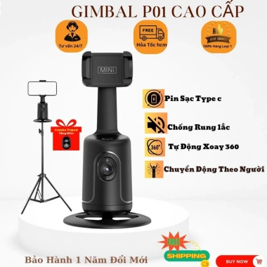 Gimbal P01 P02 Quay 360 Nhận Dạng Khuôn Mặt AI Tự Động Tripod 2m1 Livestream Chụp Ảnh Giá 338k