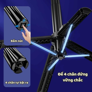 Gimbal tự cân bằng Q31 - Gậy tự sướng 1m cho điện thoại, 3 chế độ ánh sáng điều chỉnh, giá ưu đãi 338k