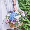 Giỏ cắm hoa COFORDOS - Giỏ hoa cô dâu mây liễu dệt tay, hộp dã ngoại chắc chắn có tay cầm, quà tặng đẹp 7