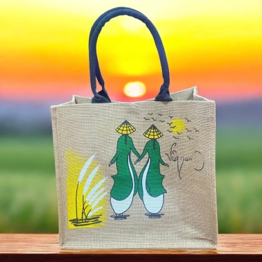 Giỏ Cói Handmade - Giỏ Hình Việt Nam, Thêu Vẽ Tay, Túi Xách Đẹp Đi Chợ & Biển, Giá 120k giảm 30k