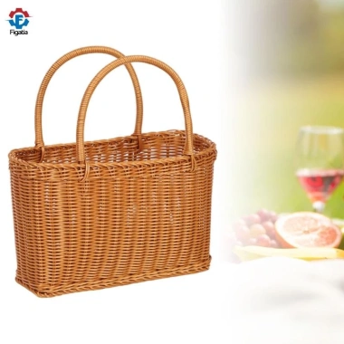 Giỏ đa năng thủ công dã ngoại, trang trí mây giả, chắc chắn bền cho sân vườn, ban công
