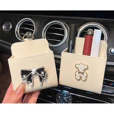 Giỏ điện thoại đa năng, hộp đựng đồ kẹp cửa gió ô tô đính đá, trang trí xe hơi, giá chỉ 45.000 VND 7