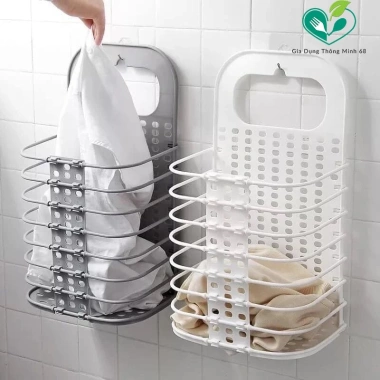 Giỏ đựng đồ gấp gọn thông minh Việt Nhật tặng móc dính, treo tường, lưu trữ quần áo, chỉ 55.000₫ 2