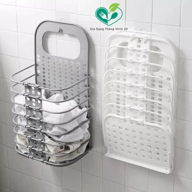Giỏ đựng đồ gấp gọn thông minh Việt Nhật tặng móc dính, treo tường, lưu trữ quần áo, chỉ 55.000₫ 3