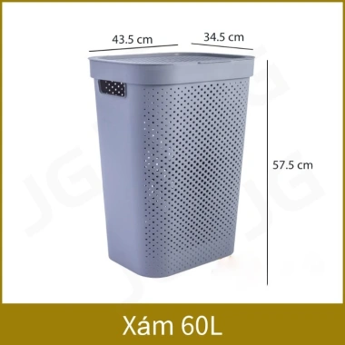 Giỏ đựng đồ giặt 45/60L nhựa dày dặn, nắp đậy, 4 bánh xe, BH 1 năm - 68.645₫ 10 Giỏ đựng đồ giặt 45/60L nhựa dày dặn, nắp đậy, 4 bánh xe, BH 1 năm - 68.645₫ 10