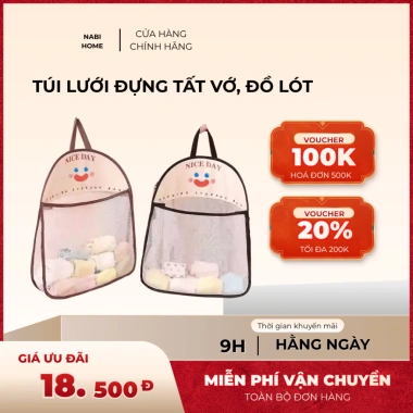 Giỏ đựng đồ lót, tất vớ treo tường HUBI - Túi lưới đa năng, tiện lợi 13.500₫