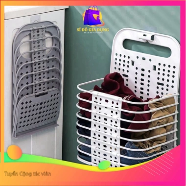 Giỏ đựng đồ treo tường gấp gọn – Giải pháp lưu trữ quần áo, kèm móc dán, giảm 21%