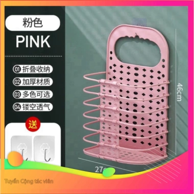 Giỏ đựng đồ treo tường gấp gọn – Giải pháp lưu trữ quần áo, kèm móc dán, giảm 21%