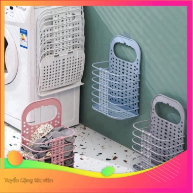 Giỏ đựng đồ treo tường gấp gọn – Giải pháp lưu trữ quần áo, kèm móc dán, giảm 21%