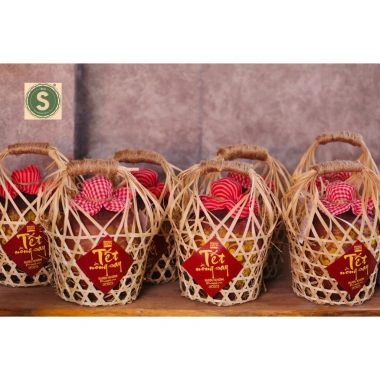 Giỏ Đựng Hủ Rượu & Trái Cây Mẫu 17 - Quà Tết Đẹp, Đựng Quà Biếu, Giá 28.050 VND