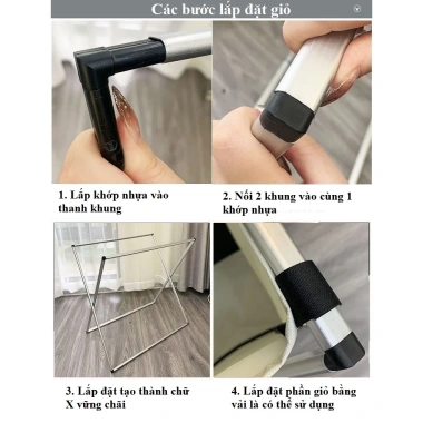 Giỏ đựng quần áo bẩn 2 ngăn phân màu đen trắng, khung kim loại 199.000₫