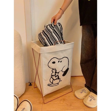Giỏ Đựng Quần Áo Bẩn Đồ Giặt Gấp Gọn Họa Tiết Cute Tiện Lợi - Túi Canvas Khung Sắt CenturyHomee