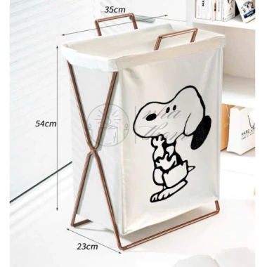 Giỏ Đựng Quần Áo Bẩn Đồ Giặt Gấp Gọn Họa Tiết Cute Tiện Lợi - Túi Canvas Khung Sắt CenturyHomee