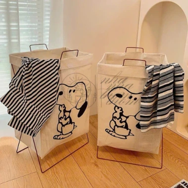Giỏ Đựng Quần Áo Bẩn Đồ Giặt Gấp Gọn Họa Tiết Cute Tiện Lợi - Túi Canvas Khung Sắt CenturyHomee