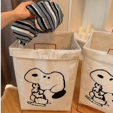 Giỏ Đựng Quần Áo Bẩn Đồ Giặt Gấp Gọn Họa Tiết Cute Tiện Lợi - Túi Canvas Khung Sắt CenturyHomee