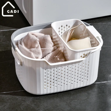 Giỏ đựng quần áo bẩn GADI đa năng và giỏ lót, quai xách PP cứng, giá ưu đãi 155k