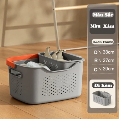 Giỏ đựng quần áo bẩn GADI đa năng và giỏ lót, quai xách PP cứng, giá ưu đãi 155k