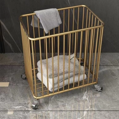 Giỏ đựng quần áo bẩn kim loại bánh xe, phù hợp phòng tắm, ngủ, giặt - 387.720₫