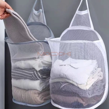 Giỏ đựng quần áo bẩn MOOCHI treo tường lưới thoáng khí, gấp gọn, chỉ 34.999đ
