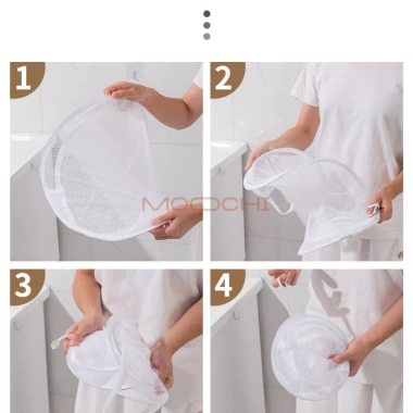 Giỏ đựng quần áo bẩn MOOCHI treo tường lưới thoáng khí, gấp gọn, chỉ 34.999đ