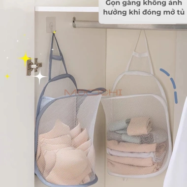 Giỏ đựng quần áo bẩn MOOCHI treo tường lưới thoáng khí, gấp gọn, chỉ 34.999đ 6 Giỏ đựng quần áo bẩn MOOCHI treo tường lưới thoáng khí, gấp gọn, chỉ 34.999đ 6