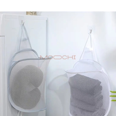 Giỏ đựng quần áo bẩn MOOCHI treo tường lưới thoáng khí, gấp gọn, chỉ 34.999đ