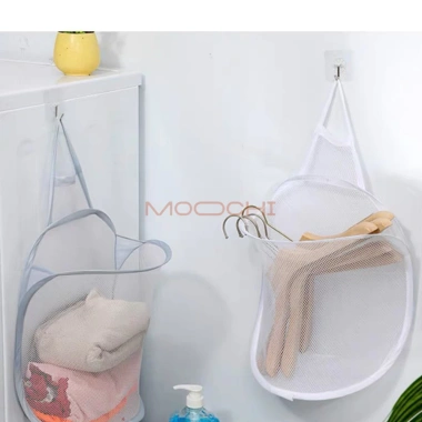 Giỏ đựng quần áo bẩn MOOCHI treo tường lưới thoáng khí, gấp gọn, chỉ 34.999đ