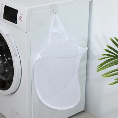 Giỏ đựng quần áo bẩn MOOCHI treo tường lưới thoáng khí, gấp gọn, chỉ 34.999đ