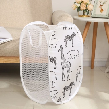 Giỏ đựng quần áo bẩn MOOCHI treo tường lưới thoáng khí, gấp gọn, chỉ 34.999đ