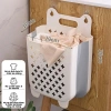 Giỏ đựng quần áo bẩn treo tường gấp gọn, dung tích lớn, tiện lợi cho gia đình 10