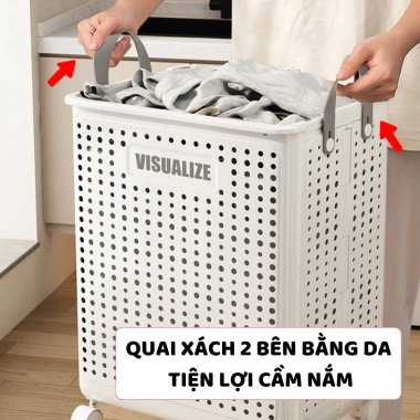 Giỏ Đựng Quần Áo ENODA HOME Bánh Xe Gấp Gọn Đa Năng Giá Ưu Đãi 126k