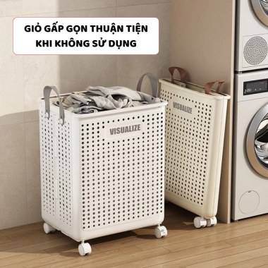Giỏ Đựng Quần Áo ENODA HOME Bánh Xe Gấp Gọn Đa Năng Giá Ưu Đãi 126k