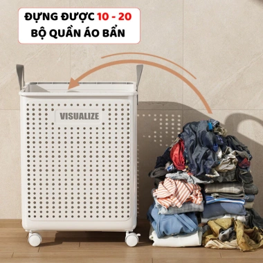 Giỏ Đựng Quần Áo ENODA HOME Bánh Xe Gấp Gọn Đa Năng Giá Ưu Đãi 126k