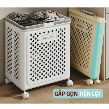 Giỏ đựng quần áo gấp gọn tiện lợi, bánh xe di chuyển nhựa PP – chỉ 105.000 VND