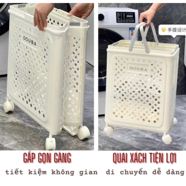 Giỏ đựng quần áo gấp gọn tiện lợi, bánh xe di chuyển nhựa PP – chỉ 105.000 VND 3 Giỏ đựng quần áo gấp gọn tiện lợi, bánh xe di chuyển nhựa PP – chỉ 105.000 VND 3