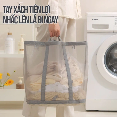 Giỏ Đựng Quần Áo Lưới Trong Cao Cấp - Xếp Gọn, Thoáng Khí, Dễ Mang Theo cho Gia Đình & Ký Túc Xá - Giá 78.000đ 2 Giỏ Đựng Quần Áo Lưới Trong Cao Cấp - Xếp Gọn, Thoáng Khí, Dễ Mang Theo cho Gia Đình & Ký Túc Xá - Giá 78.000đ 2