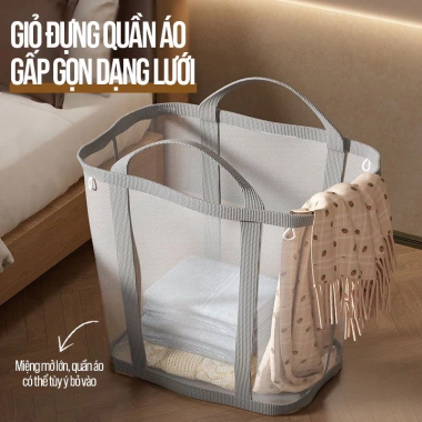 Giỏ Đựng Quần Áo Lưới Trong Cao Cấp - Xếp Gọn, Thoáng Khí, Dễ Mang Theo cho Gia Đình & Ký Túc Xá - Giá 78.000đ 4 Giỏ Đựng Quần Áo Lưới Trong Cao Cấp - Xếp Gọn, Thoáng Khí, Dễ Mang Theo cho Gia Đình & Ký Túc Xá - Giá 78.000đ 4