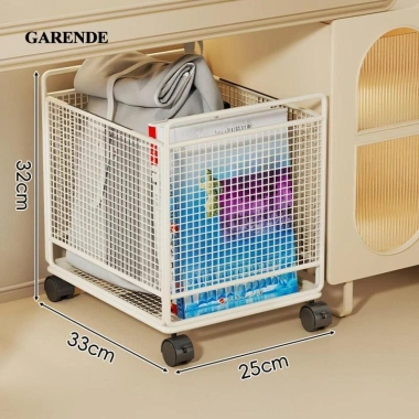Giỏ Giặt Di Động Garende - Xe Đựng Thùng Đồ Sắt, Bánh Xe Xoay, Cách Gia Đình 2