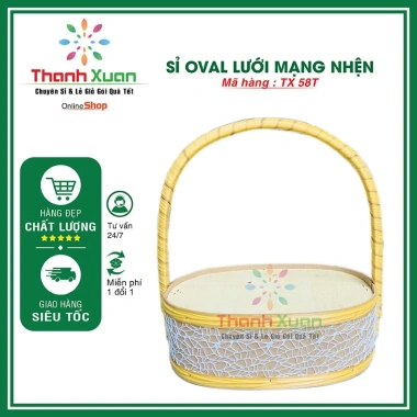 Giỏ gói quà Tết đa năng, giỏ đựng quà Oval bắn bắp - Giá chỉ 60.000đ, giảm từ 75.600 9