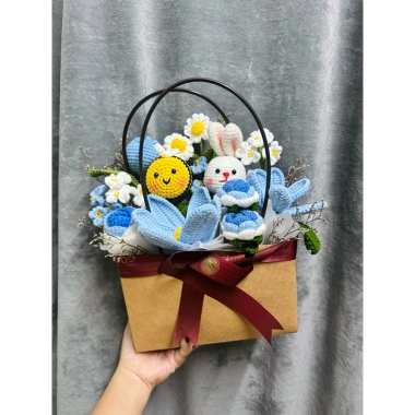 Giỏ hoa & chậu hoa len handmade - Quà tặng ý nghĩa, giảm 16% - Chỉ 280.000đ