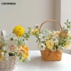Giỏ hoa cô dâu COFORDOS tay cầm nơ dệt tay – Hộp dã ngoại Willow mây, quà tặng