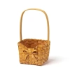 Giỏ hoa cô dâu COFORDOS tay cầm nơ dệt tay – Hộp dã ngoại Willow mây, quà tặng 6