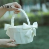 Giỏ Hoa Cưới Ren Ruy Băng Nơ - Hoa Hồng Tay Cầm, Hộp Đựng Kẹo, Hoa Bé Gái 108.020 VND